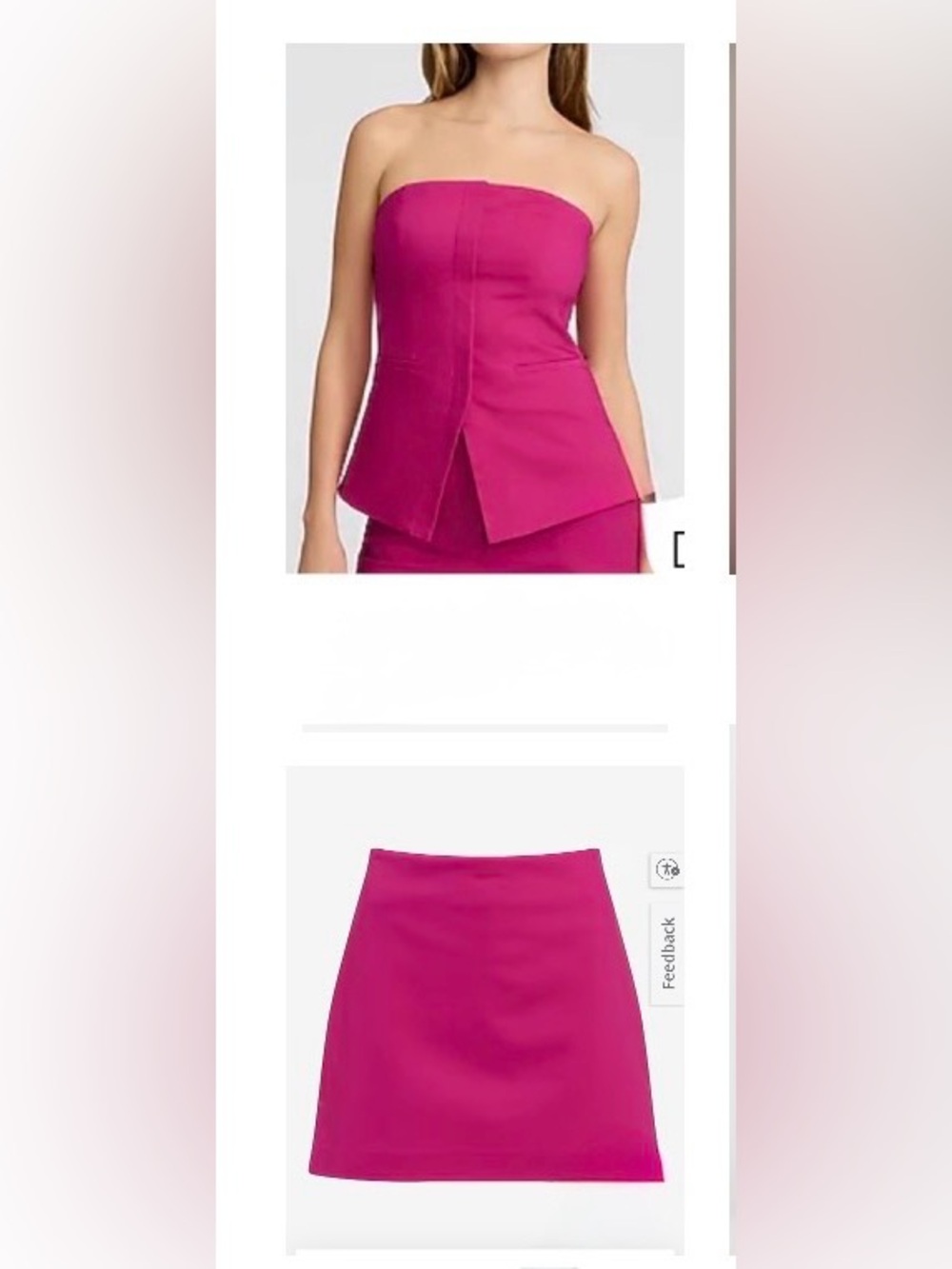 Strapless Hot Pink Two-Piece Skort Set by